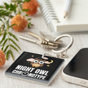 Porte-clefs Chronotype amusant de la chouette de nuit