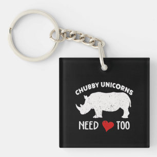 Porte-clefs Chubby Unicorns A Besoin D'Aimer Too Rhino Rhinoce