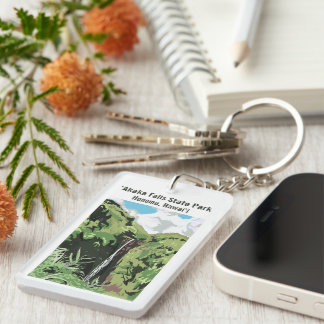 Porte-clefs Chutes d'Akaka Hawaii Cascade Tropical Personnalis