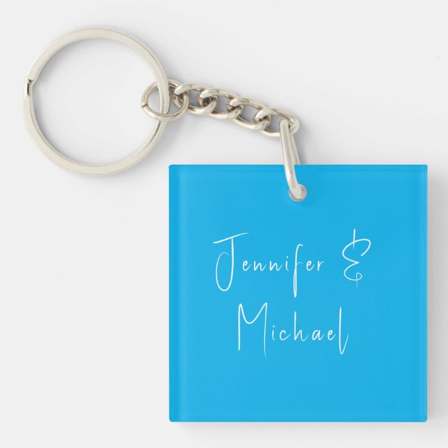 Porte-clefs Ciel bleu classique mariage (Devant)