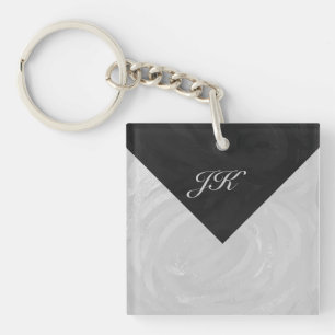 Porte-clefs Ciel Pluvieux Monogramme Gris et Noir