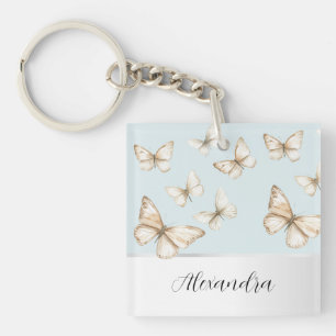 Porte-clefs Cieux bleus et papillons