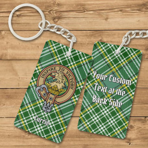 Porte-clefs Cimier de lion Clan Currie sur Tartan