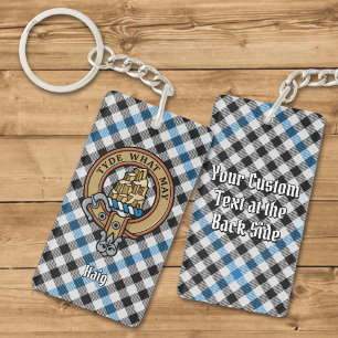 Porte-clefs Cimier du clan Haig sur tartan à carreaux