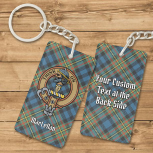 Porte-clefs Cimier du clan MacLellan sur tartan ancien
