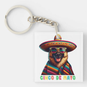 Porte-clefs Cinco De Mayo Berger Allemand Avec Poncho Sombrero