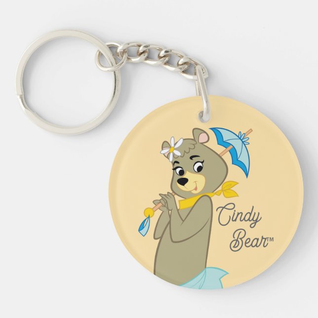 Porte-clefs Cindy Bear tenant le parasol (Devant)