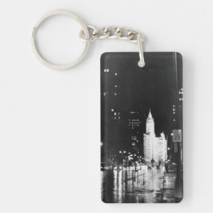 Porte-clefs circa 1954 : De vue une avenue du Michigan vers