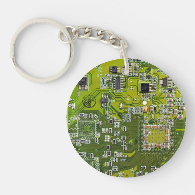 Porte-clefs Circuit imprimé circuit imprimé circuit vert circu (Devant)