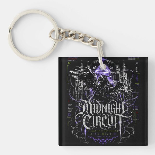 Porte-clefs Circuit Minuit Gothique Cyberpunk Graphique (Devant)