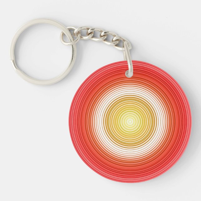 Porte-clefs Circulaire - 2 côtés 2 couleurs - rouge orange ble (Devant)