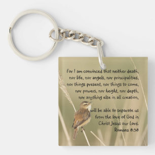 Porte-clefs Citation biblique inspirante Romains 8:38