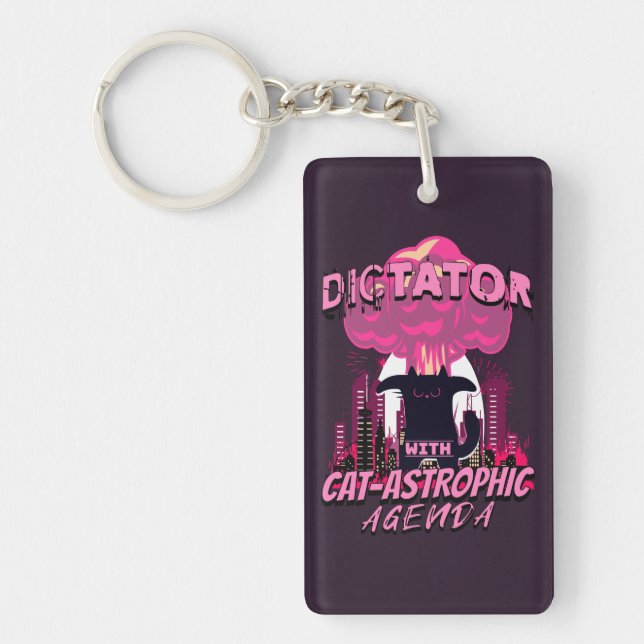 Porte-clefs Citation Catastrophique Funny Angry Cat (Devant)