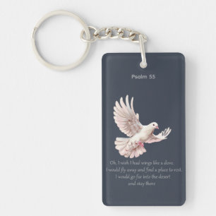 Porte-clefs Citation chrétienne introvertie Psaume 55 Envolez-