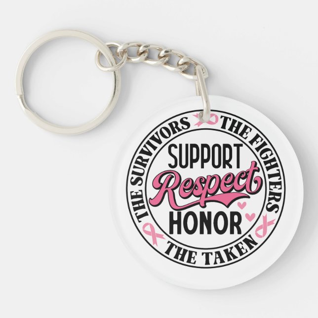 Porte-clefs Citation complémentaire sur le cancer du sein (Devant)