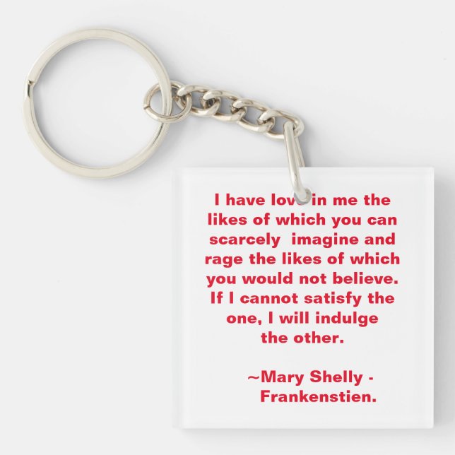 Porte-clefs Citation d'amour et de colère (Devant)