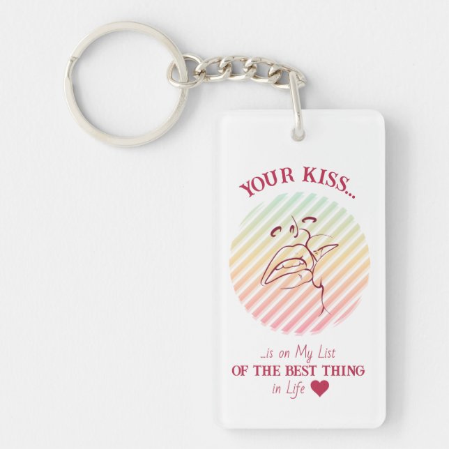 Porte-clefs Citation d'amour Porte - clé de baiser romantique (Devant)
