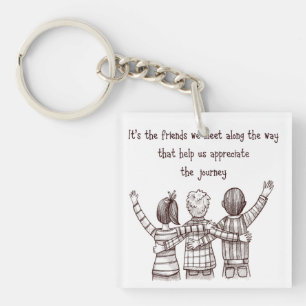 Porte-clefs Citation d'appréciation de l'amitié Bonne amie