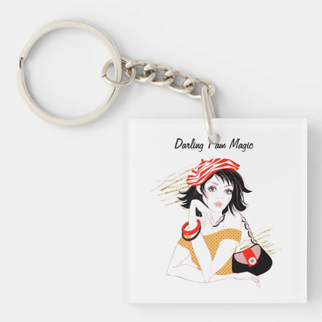 Porte-clefs Citation de attitude magique chérie (Devant)