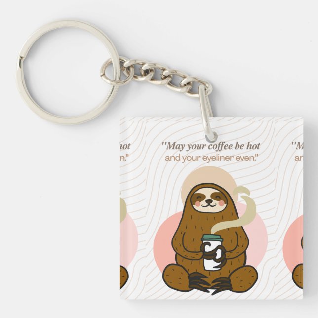 Porte-clefs citation de café (Devant)