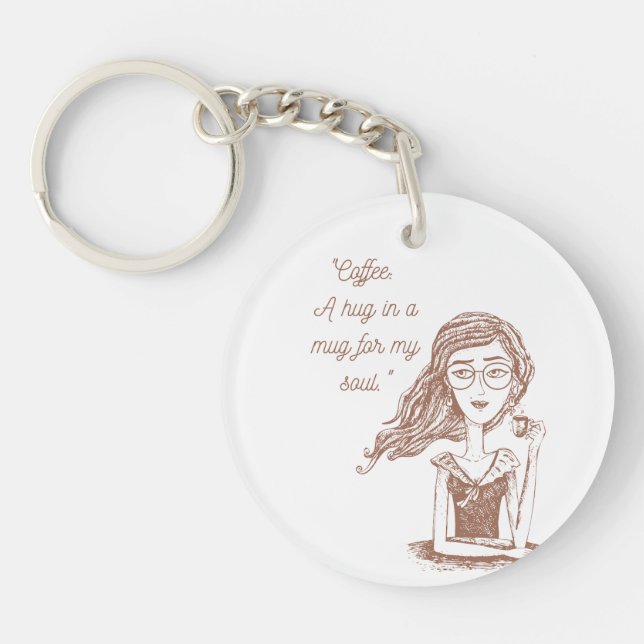 Porte-clefs citation de café (Devant)