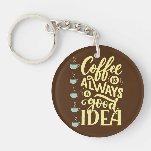 Porte-clefs citation de café (Devant)