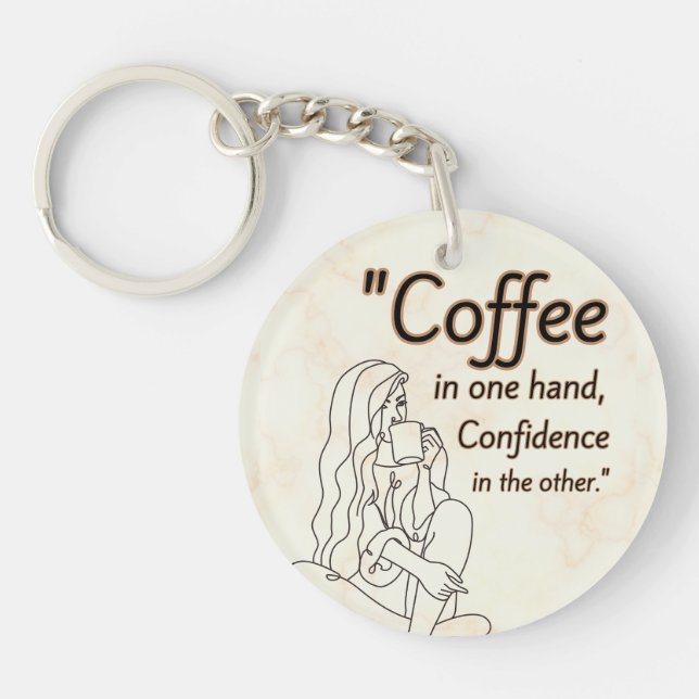 Porte-clefs citation de café (Devant)