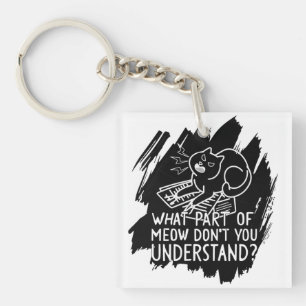 Porte-clefs Citation de chat amusante Black Splash