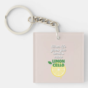 Porte-clefs Citation de citron moderne personnalisé Limoncello