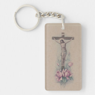 Porte-clefs Citation de Crucifix St Therese Roses roses roses