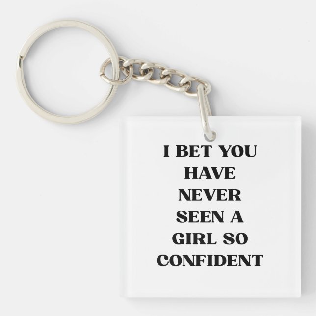 Porte-clefs Citation de fille audacieuse et confiante – Fémini (Devant)