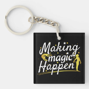 Porte-clefs Citation de gymnastique féminine faisant des merve