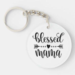 Porte-clefs Citation de la Fête des mères de Maman bénie P