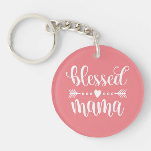 Porte-clefs Citation de la Fête des mères de Maman bénie P