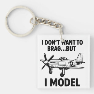 Porte-clefs Citation de modèle drôle avec P‑51 Mustang