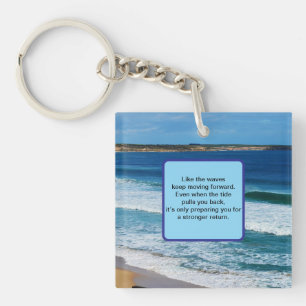 Porte-clefs Citation De Motivation De Plage : Comme Les Vagues