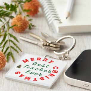 Porte-clefs Citation de Noël pour l'appréciation des enseignan