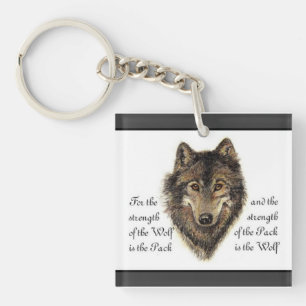 Porte-clefs Citation de paquet de loup et de famille