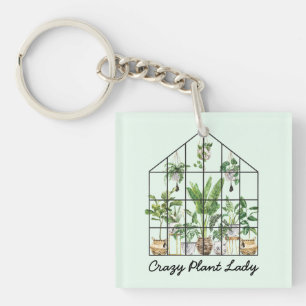 Porte-clefs Citation de plante de maison à l'aquarelle 