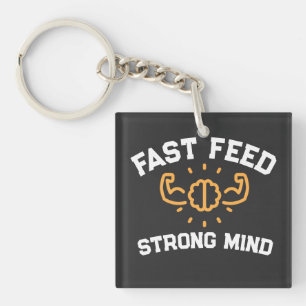 Porte-clefs Citation de salle de sport Fast Feed Strong Mind