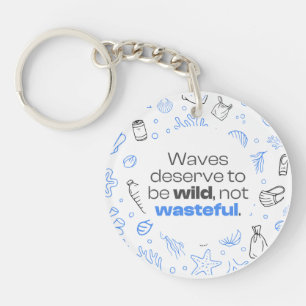 Porte-clefs Citation de sensibilisation à la pollution océaniq