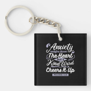 Porte-clefs Citation d'encouragement chrétien – Anxiété et gen