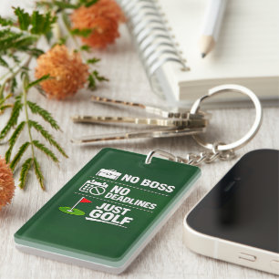 Porte-clefs Citation drôle de golf Retraite de golf