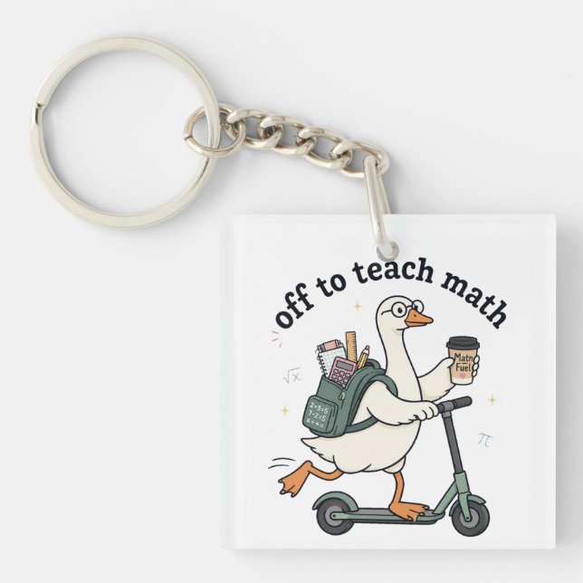 Porte-clefs Citation drôle de professeur de maths en partance  (Devant)