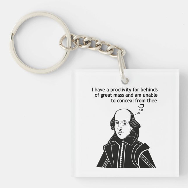 Porte-clefs Citation drôle de Shakespeare (Devant)