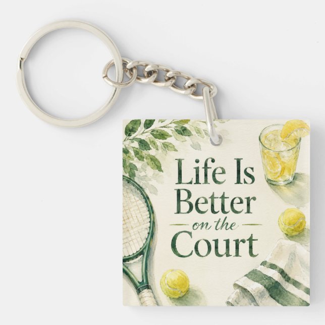 Porte-clefs Citation drôle de tennis  (Devant)