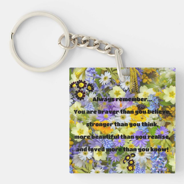 Porte-clefs Citation Empath Bravery Positive Encouragement (Devant)
