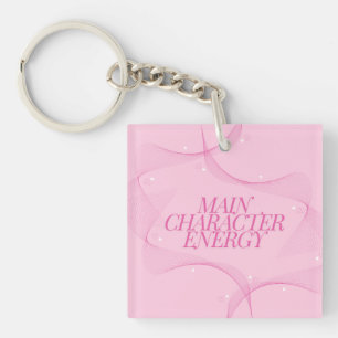 Porte-clefs Citation Énergie de Personnage Principal Rose