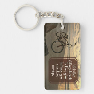 Porte-clefs Citation inspirante "Faire du vélo"