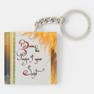 Porte-clefs Citation inspirante Graver les pages de votre scri